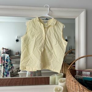 SOLD: Butter Yellow Sleeveless Button-Down Top